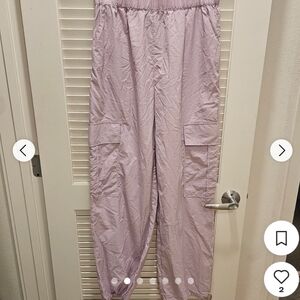 Nasty Gal Light Purple Cargo Nylon Joggers